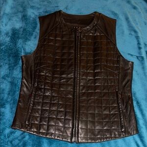 Siena Studio Black Quilted Leather Vest
